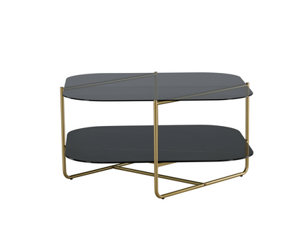 Venture Home Un-line Soffbord 45 x 85 x 85 Svart/Mässing