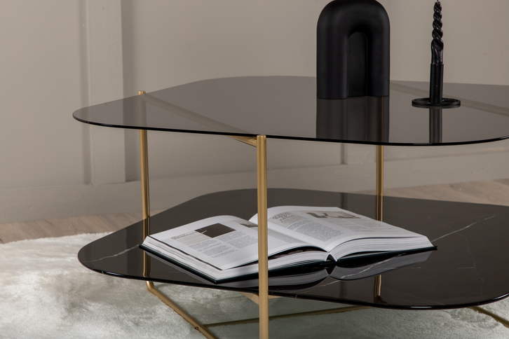 Venture Home Un-line Soffbord 45 x 85 x 85 Svart/Mässing