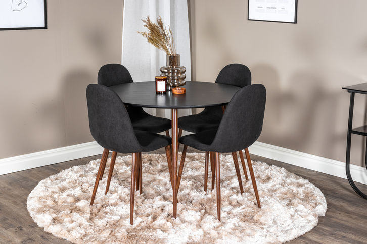 Venture Home Plaza Runt Matbord Ø100 Svart