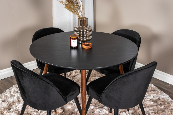Venture Home Plaza Runt Matbord Ø100 Svart