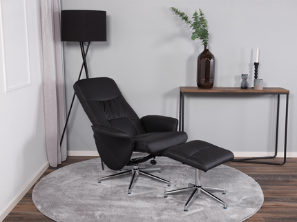 Venture Home Rolf Reclinerfåtölj Med fotpall Svart