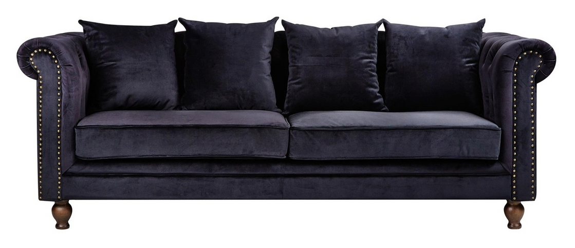 Venture Home Velvet 3-Sits Soffa Svart