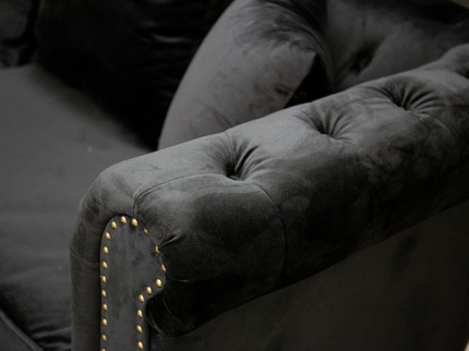 Venture Home Velvet 3-Sits Soffa Svart