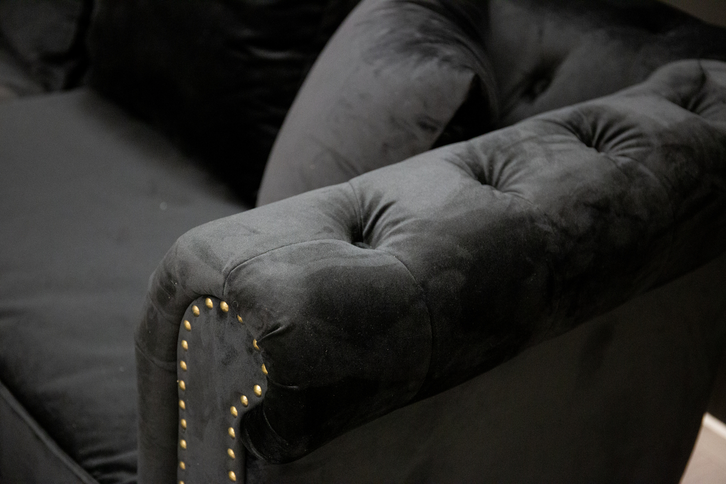 Venture Home Velvet 3-Sits Soffa Svart
