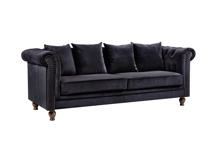Venture Home Velvet 3-Sits Soffa Svart