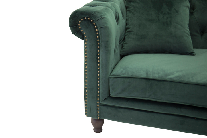 Venture Home Velvet 3-Sits Soffa Grön
