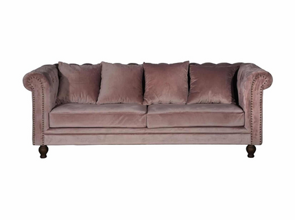 Venture Home Velvet 3-Sits Soffor Rosa