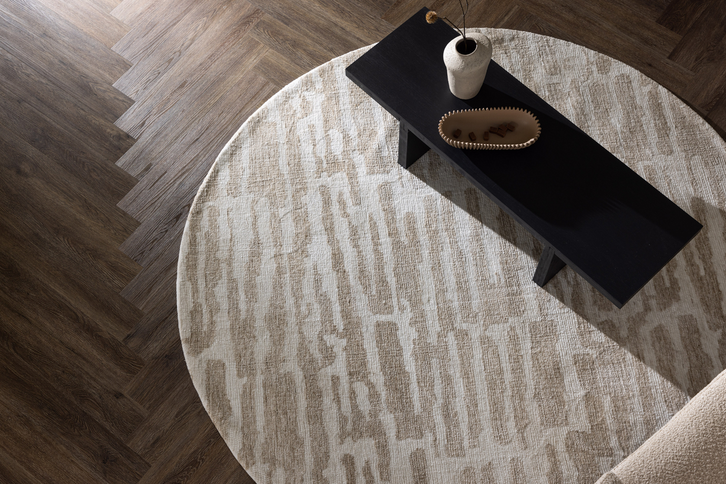 Venture Home Milos Rund Vardagsrumsmatta ⌀200 Beige