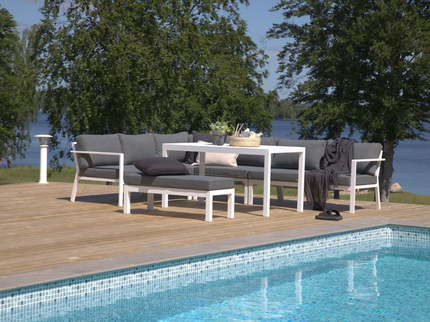 Venture Home Ramos Hörnsoffgrupp Vit/Grå Utomhus