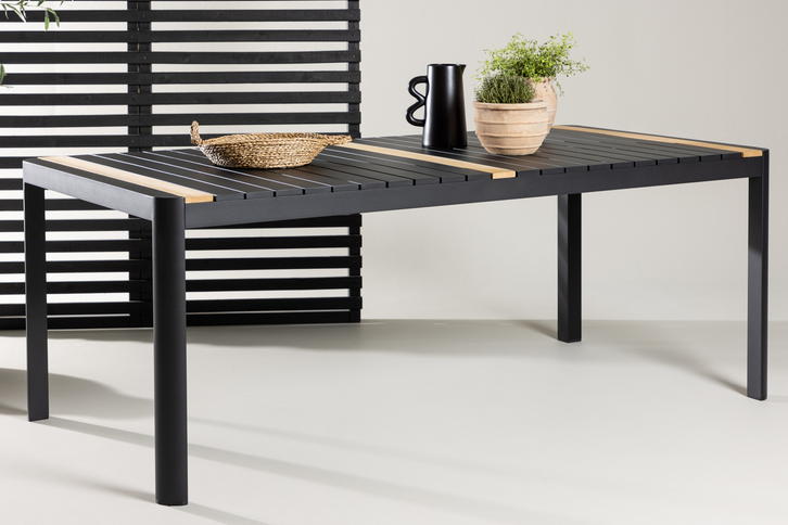 Venture Home Togo Rektangulära Matbord Utomhus Svart 100 x 200