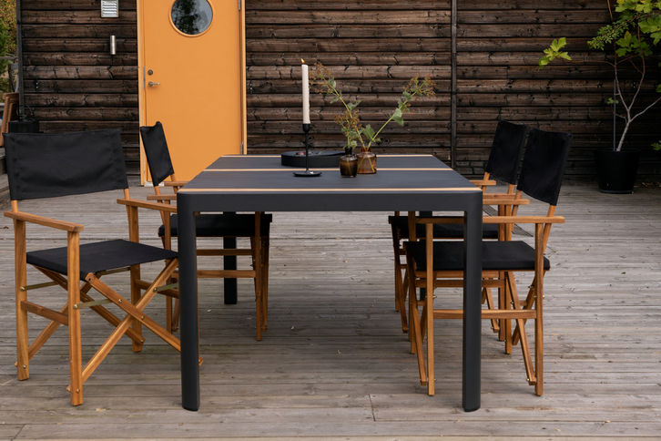 Venture Home Togo Rektangulärt Matbord Utomhus Svart 90 x 150