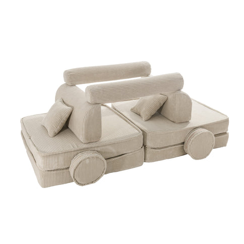 MeowBaby Premium Manchester Barnsoffa Ecru