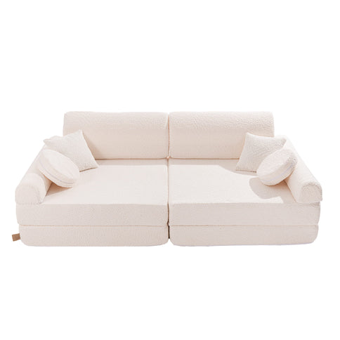 MeowBaby Boucle, Premium Play Soffa, Vit