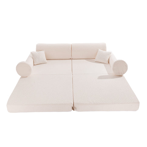 MeowBaby Boucle, Premium Play Soffa, Vit
