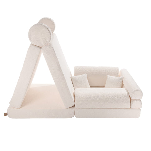 MeowBaby Boucle, Premium Play Soffa, Vit