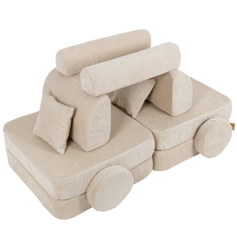 MeowBaby Pocket Sofa Plus Slimcord Ecru