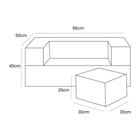MeowBaby Cube Soffa, Brun
