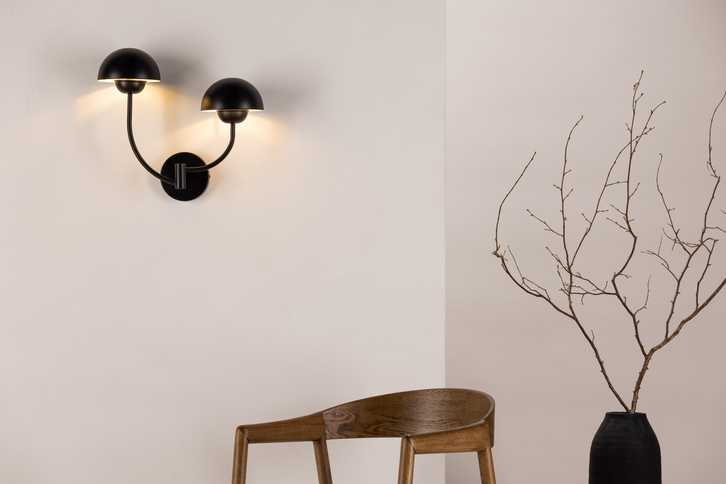 Vind Lyckorna Vägglampa Svart