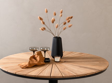 Venture Home Croft Runt Matbord Utomhus Svart