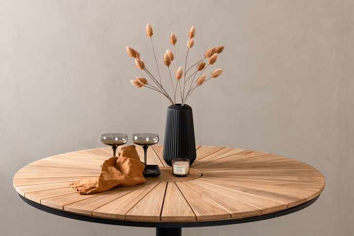Venture Home Croft Runt Matbord Utomhus Svart