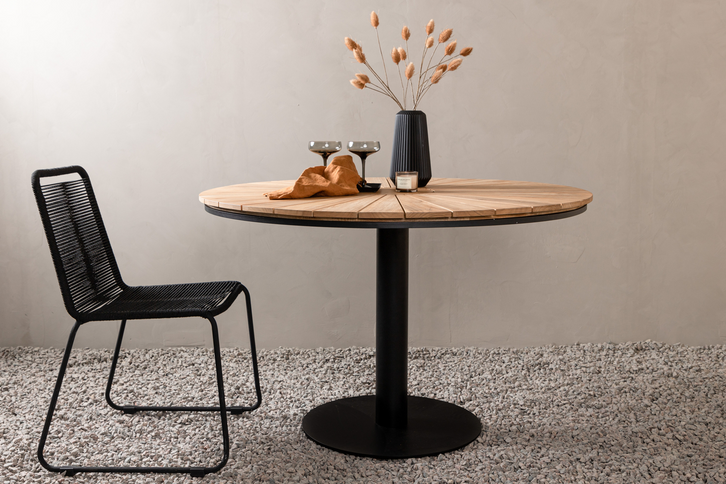 Venture Home Croft Runt Matbord Utomhus Svart