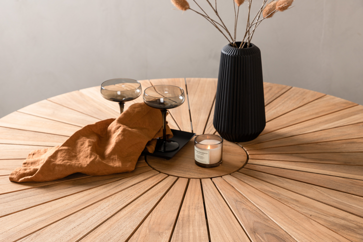 Venture Home Croft Runt Matbord Utomhus Svart