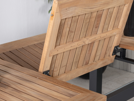Venture Home Panama Rektangulärt Matbord Utomhus Svart 75 x 210 x 90