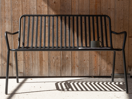 Venture Home Peking Bänksoffa 130 x 64 Svart Utomhus