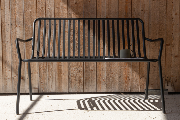 Venture Home Peking Bänksoffa 130 x 64 Svart Utomhus
