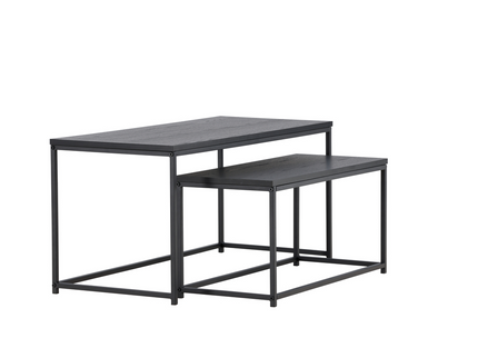Venture Home Staal Soffbord Bord 1: 43x100 cm Bord 2: 33x75cm Svart