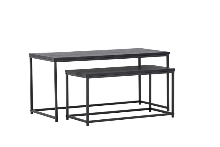 Venture Home Staal Soffbord Bord 1: 43x100 cm Bord 2: 33x75cm Svart