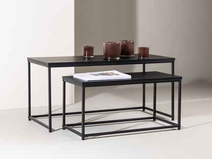 Venture Home Staal Soffbord Bord 1: 43x100 cm Bord 2: 33x75cm Svart