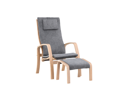 Venture Home Grötö Loungefåtölj Med Fotpall Mörkgrå