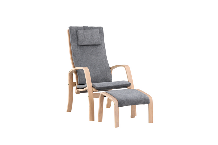 Venture Home Grötö Loungefåtölj Med Fotpall Mörkgrå