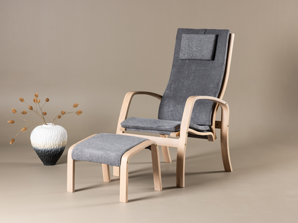 Venture Home Grötö Loungefåtölj Med Fotpall Mörkgrå