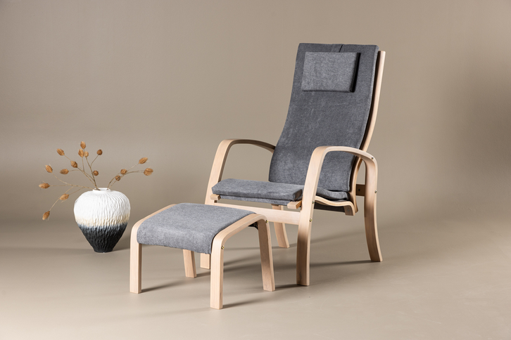 Venture Home Grötö Loungefåtölj Med Fotpall Mörkgrå