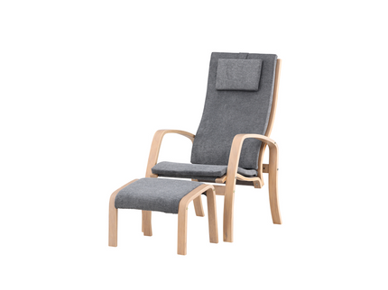 Venture Home Grötö Loungefåtölj Med Fotpall Mörkgrå