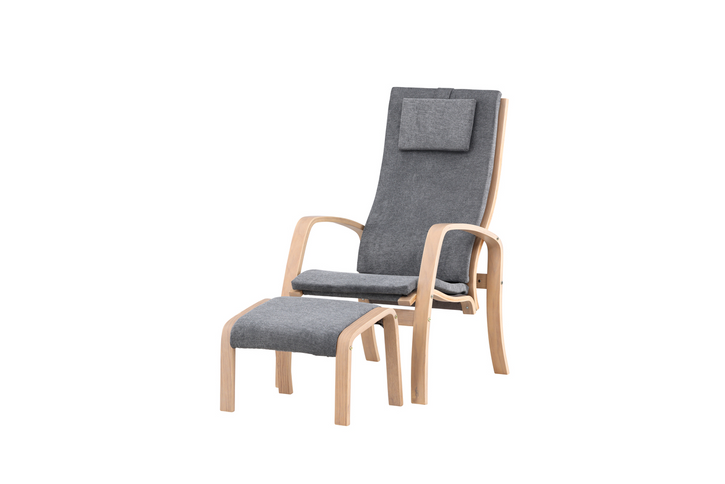 Venture Home Grötö Loungefåtölj Med Fotpall Mörkgrå