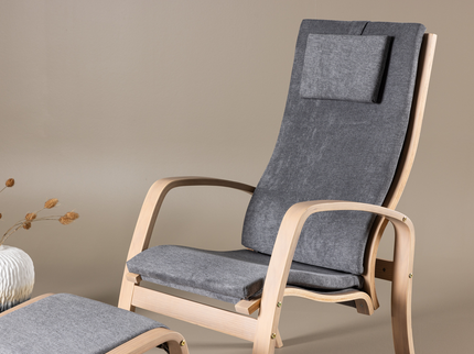 Venture Home Grötö Loungefåtölj Med Fotpall Mörkgrå