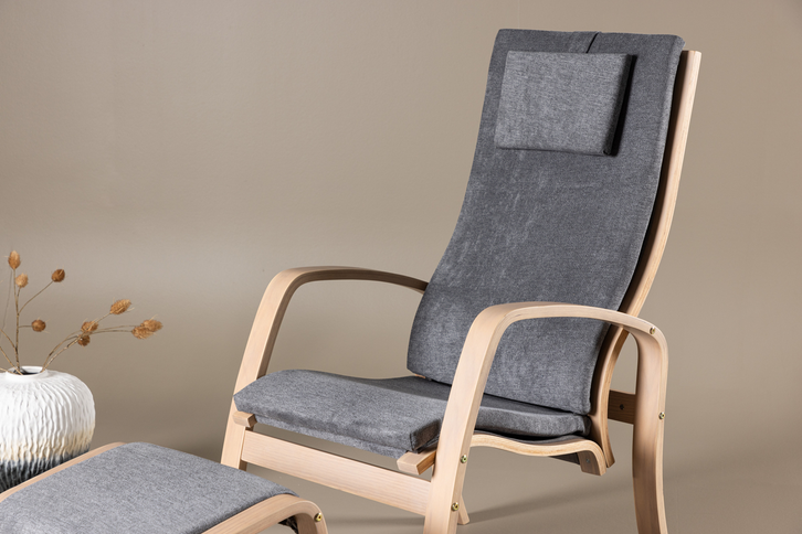 Venture Home Grötö Loungefåtölj Med Fotpall Mörkgrå