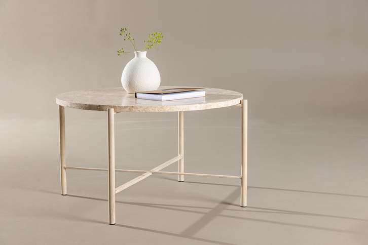 Vind Sandhamn Soffbord Ø70 Beige