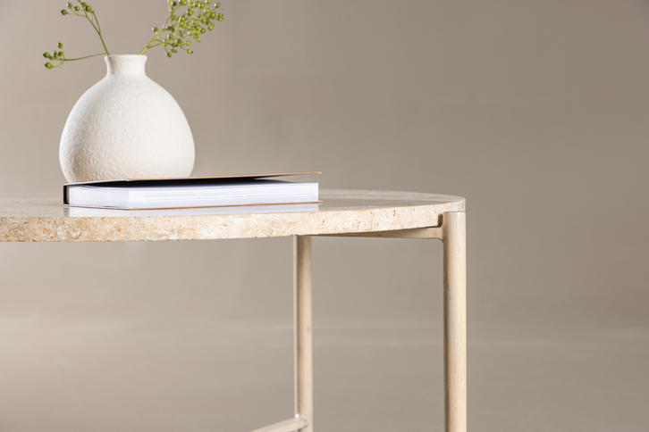 Vind Sandhamn Soffbord Ø70 Beige
