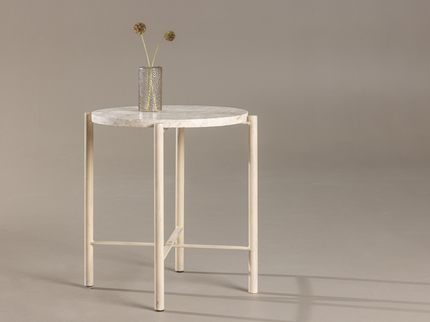 Vind Sandhamn Soffbord Ø40 Beige
