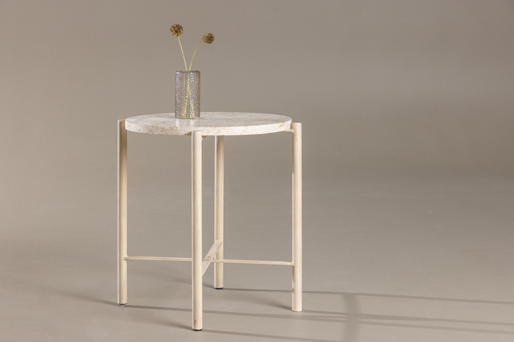 Vind Sandhamn Soffbord Ø40 Beige