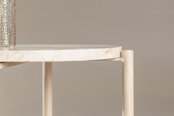 Vind Sandhamn Soffbord Ø40 Beige