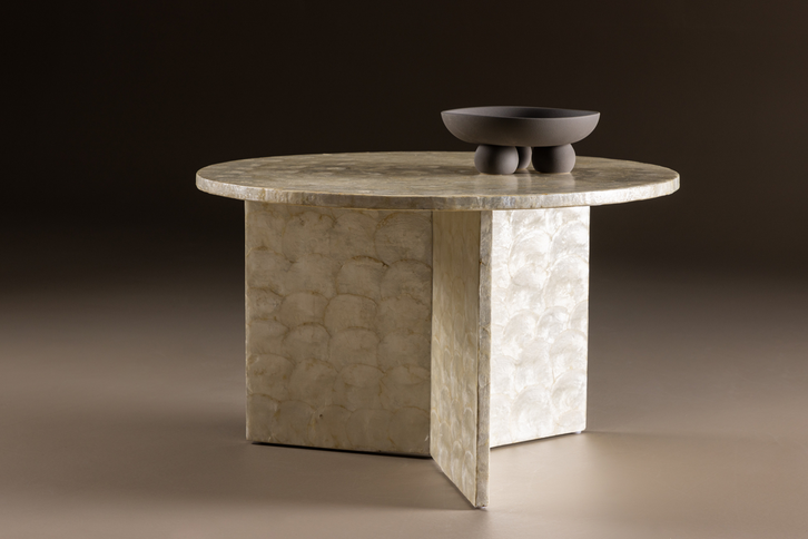 Vind Smögen Soffbord Ø70 Beige
