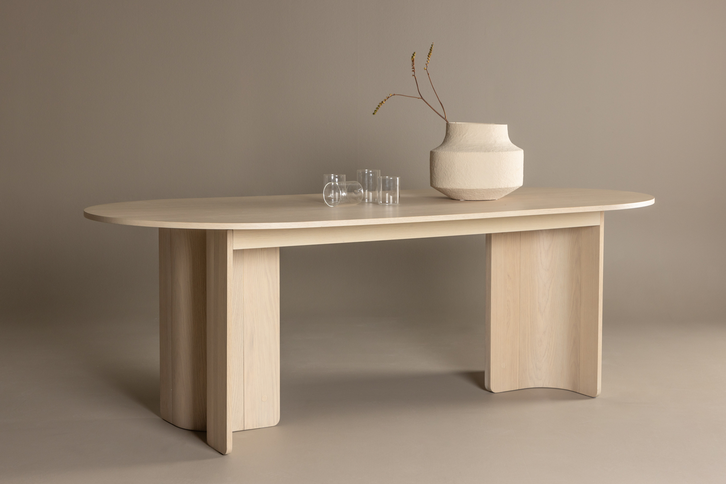 Vind Tyresö Ovalt Matbord 220 x 100 x 75 Vitputsad