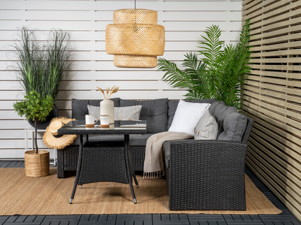 Venture Home Watford Hörnsoffgrupp Svart Utomhus