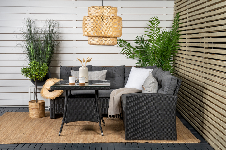 Venture Home Watford Hörnsoffgrupp Svart Utomhus