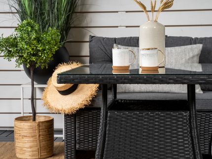 Venture Home Watford Hörnsoffgrupp Svart Utomhus